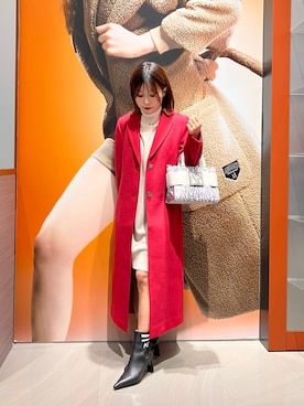 「ARMANI EXCHANGE（アルマーニエクスチェンジ）のアイテム（チェスターコート）」を使った、MM529さん（レディース・157cm）の秋コーディネート