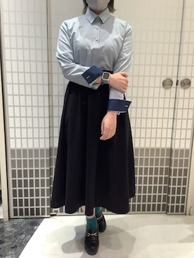 「アイテム（ビジネスシャツ）」を使った、BRICK HOUSE シャツ工房 東松山ピオニウォーク店さん（レディース・156cm）の冬コーディネート