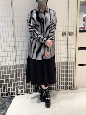 「TOKYO SHIRTS（トウキョウシャツ）のカジュアルシャツ オーバーシャツ 長袖 レディース（シャツ/ブラウス、グレー系）」を使った、BRICK HOUSE シャツ工房 東松山ピオニウォーク店さん（メンズ・190cm）の秋コーディネート