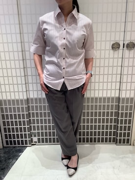 「アイテム（ビジネスシャツ）」を使った、BRICK HOUSE シャツ工房 東松山ピオニウォーク店さん（レディース・155cm）の夏コーディネート