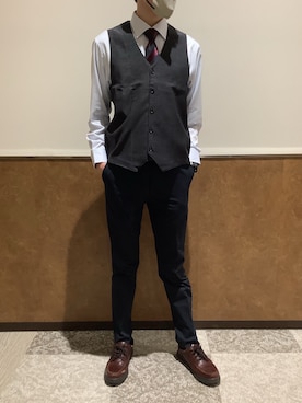 「アイテム（ビジネスシャツ）」を使った、BRICK HOUSE シャツ工房 東松山ピオニウォーク店さん（メンズ・190cm）の秋コーディネート
