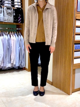 「カーディガンコーデ」｜「アイテム（チュニック）」を使った、SHIRTS PLAZA 国分寺セレオ店さん（レディース・160cm）の秋コーディネート