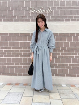 「Te chichi（テチチ）のアイテム（シャツワンピース）」を使った、ゆうなさん（レディース・158cm）の春コーディネート