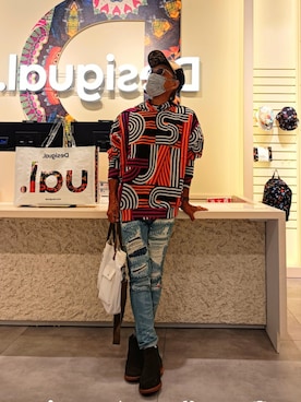 「Desigual（デシグアル）のアイテム（パーカー）」を使った、copenminamiさん（メンズ・169cm）の秋コーディネート