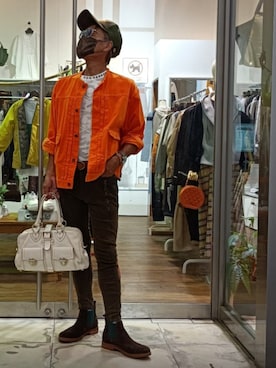 「MARC JACOBS（マークジェイコブス）のアイテム（バッグ）」を使った、copenminamiさん（メンズ・169cm）の秋コーディネート
