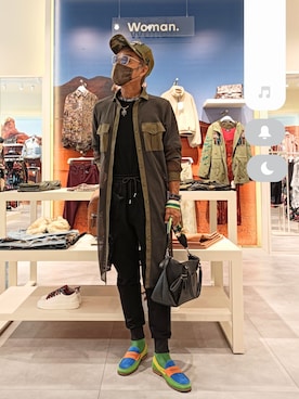 「Desigual（デシグアル）のアイテム（バッグ）」を使った、copenminamiさん（メンズ・169cm）の秋コーディネート