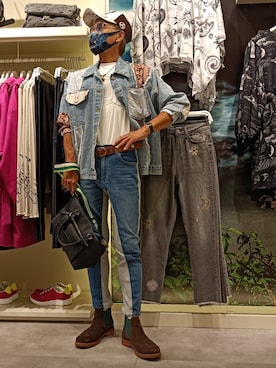 「Desigual（デシグアル）のアイテム（バッグ）」を使った、copenminamiさん（メンズ・169cm）の秋コーディネート