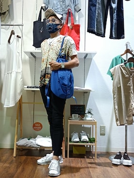 「Desigual（デシグアル）のアイテム（バッグ）」を使った、copenminamiさん（メンズ・169cm）の夏コーディネート