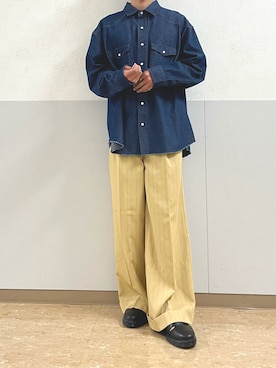 「デニムっていいよね」｜「アイテム（スラックス）」を使った、yuto_167㎝さん（メンズ・167cm）の夏コーディネート