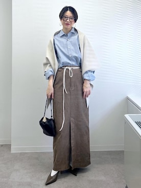 「アイテム（ストール/ショール）」を使った、haruさん（レディース・159cm）の秋コーディネート