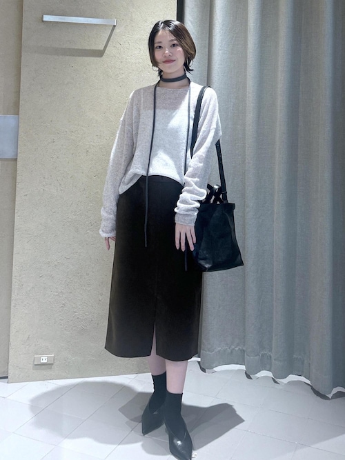 SALON adam et rope' カシミヤリネンシアーニットプルオーバー サロン アダム エ ロペ SALON adam et rope' カシミヤリネンシアー