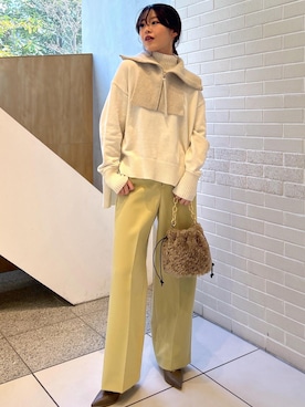 haruさんの「エコツイルスタイルアップワイドパンツ【洗える】」を使ったコーディネート