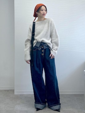 「アイテム（バンダナ/スカーフ）」を使った、haruさん（レディース・159cm）の秋コーディネート