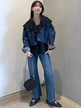 「24SS春の新作」｜「アイテム（デニムジャケット）」を使った、haruさん（レディース・159cm）の春コーディネート