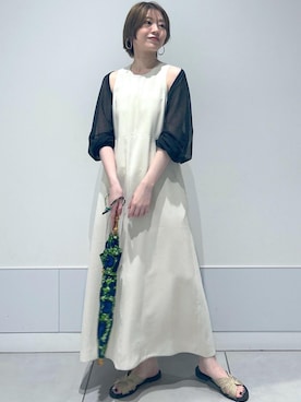 「リラックスコーデ」｜「アイテム（ワンピース/ドレス）」を使った、haruさん（レディース・159cm）の夏コーディネート