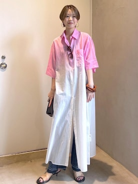 「ADAM ET ROPE'（アダムエロペ）のアイテム」を使った、haruさん（レディース・159cm）の夏コーディネート