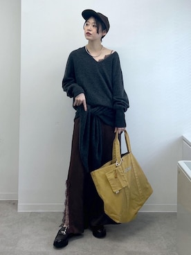 「アイテム（ストール/ショール）」を使った、haruさん（レディース・159cm）の秋コーディネート