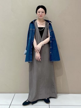 「アイテム（ジャンパースカート）」を使った、haruさん（レディース・159cm）の夏コーディネート