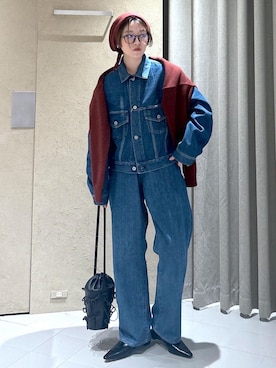 「アイテム（バンダナ/スカーフ）」を使った、haruさん（レディース・159cm）の秋コーディネート