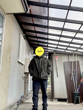 「H&M（エイチ・アンド・エム）のアイテム（ミリタリージャケット）」を使った、centさん（メンズ・172cm）の冬コーディネート