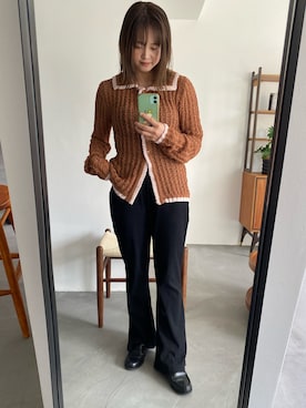 「ブラウンコーデ」｜「アイテム（カーディガン/ボレロ）」を使った、あおさんさん（レディース・155cm）の夏コーディネート
