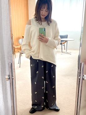 「花柄パンツ」｜あおさんさん（レディース・155cm）の夏コーディネート