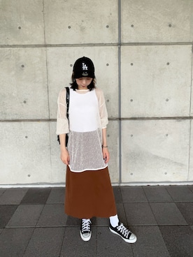 「CONVERSE（コンバース）のアイテム」を使った、chika0209さん（レディース・165cm）の夏コーディネート