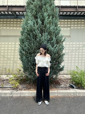 「アイテム（スラックス）」を使った、chika0209さん（レディース・165cm）の夏コーディネート