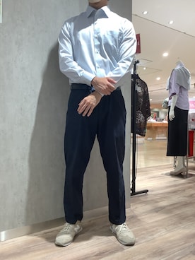 「アイテム（ビジネスシャツ）」を使った、ららテラス川口さん（メンズ・172cm）の夏コーディネート