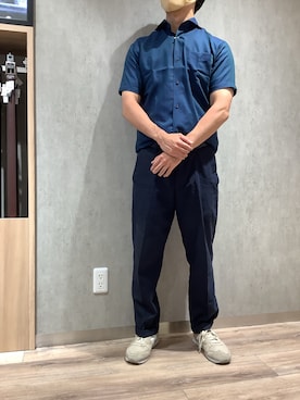 「アイテム（ビジネスシャツ）」を使った、ららテラス川口さん（メンズ・172cm）の夏コーディネート