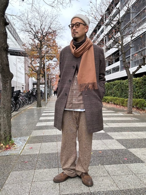 【特別品】レトロマル機ベージュ マフラー SHIPS Colors:カシミヤ 100% マフラー（マフラー）｜SHIPS Colors