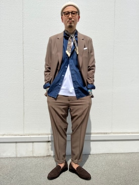 「SHIPS Colors（シップス カラーズ）のアイテム」を使った、小宮さん（メンズ・181cm）の春コーディネート