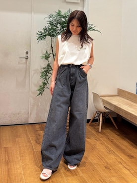 「Ungrid（アングリッド）のアイテム」を使った、長谷川梨奈さん（レディース・154cm）の夏コーディネート