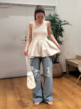 「Ungrid（アングリッド）のアイテム（バッグ）」を使った、長谷川梨奈さん（レディース・154cm）の春コーディネート