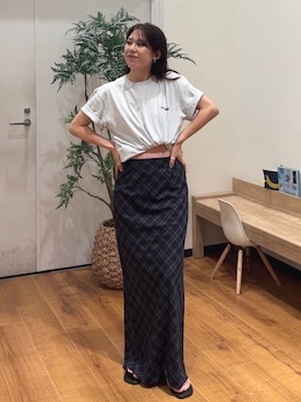 「Ungrid（アングリッド）のアイテム」を使った、長谷川梨奈さん（レディース・154cm）の夏コーディネート