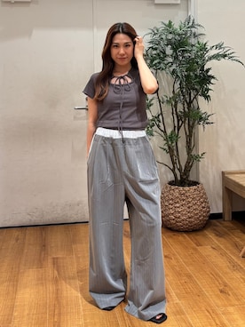 「Ungrid（アングリッド）のアイテム（シューズ）」を使った、長谷川梨奈さん（レディース・154cm）の春コーディネート