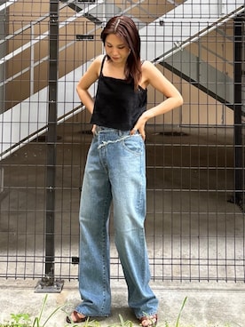 「Ungrid（アングリッド）のアイテム」を使った、長谷川梨奈さん（レディース・154cm）の夏コーディネート