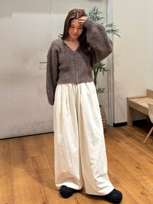 【最終値下】★新品タグ付き★　ungrid ニットボリュームカーデ　ベージュ Ungrid（アングリッド） カーディガン ダブルジップVネックニット