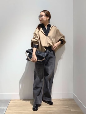 「アイテム（サングラス）」を使った、MUNEHISAさん（レディース・153cm）の秋コーディネート