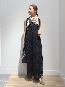 「アイテム（ストール/ショール）」を使った、MUNEHISAさん（レディース・153cm）の夏コーディネート