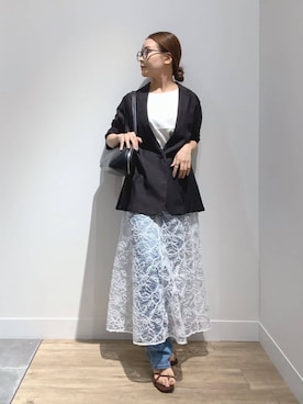 「アイテム（ジャケット/アウター）」を使った、MUNEHISAさん（レディース・153cm）の夏コーディネート