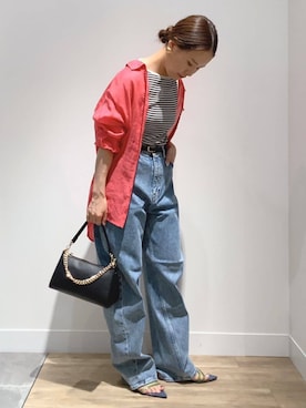 「ピンクシャツ」｜MUNEHISAさん（レディース・153cm）の夏コーディネート