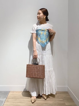「アイテム（パンプス、ベージュ系）」を使った、MUNEHISAさん（レディース・153cm）の夏コーディネート