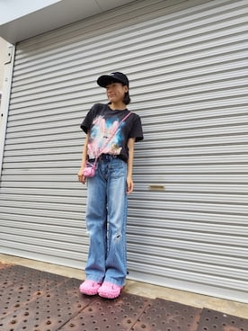 「アイテム（キャップ）」を使った、RiHOさん（レディース・152cm・10代）の夏コーディネート