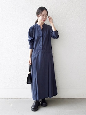 「オンオフ兼用」｜「アイテム（ワンピース）」を使った、山内さん（レディース・153cm）の秋コーディネート