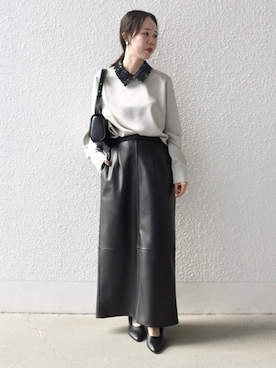 「オンオフ兼用」｜「アイテム（トップス）」を使った、山内さん（レディース・153cm）の秋コーディネート