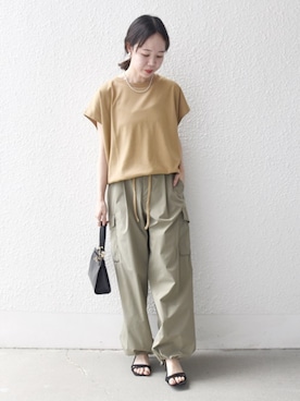 「カーゴパンツコーデ」｜山内さん（レディース・153cm）の夏コーディネート