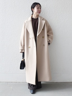 「アイテム（チェスターコート）」を使った、山内さん（レディース・153cm）の秋コーディネート