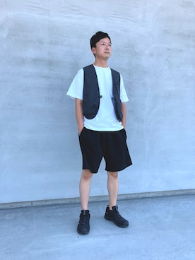 「PENDLETON（ペンドルトン）の【3点セット】【PENDLETON/ペンドルトン】Tシャツ ショーツ バッグ（Tシャツ/カットソー）」を使った、matu0369さん（メンズ・169cm・30代）の夏コーディネート