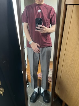 「LACOSTE（ラコステ）のアイテム（Tシャツ/カットソー）」を使った、169男さん（メンズ・169cm）の夏コーディネート